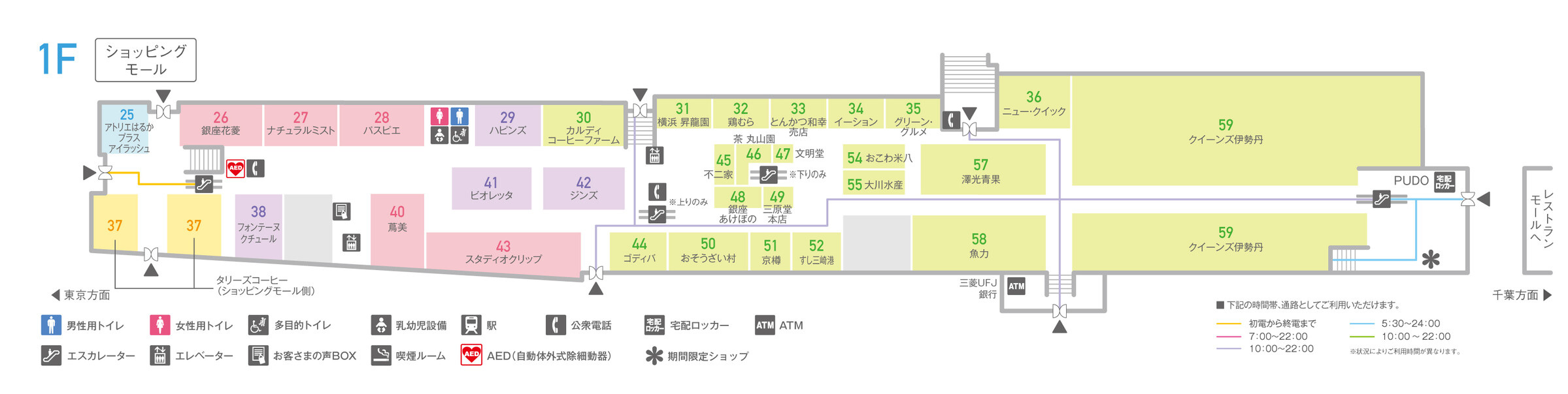 Shapo本八幡1F购物中心楼层地图