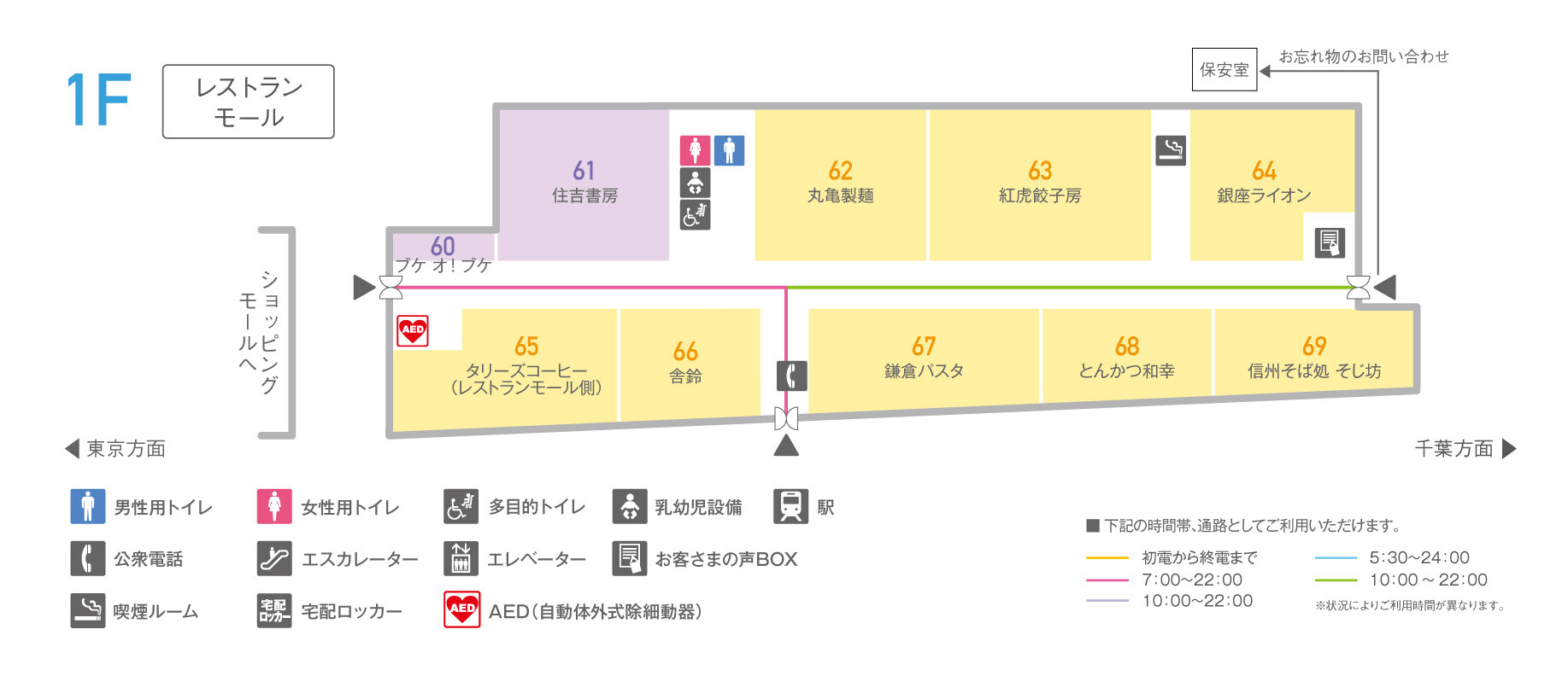 Shapo本八幡1F餐厅购物中心楼层地图